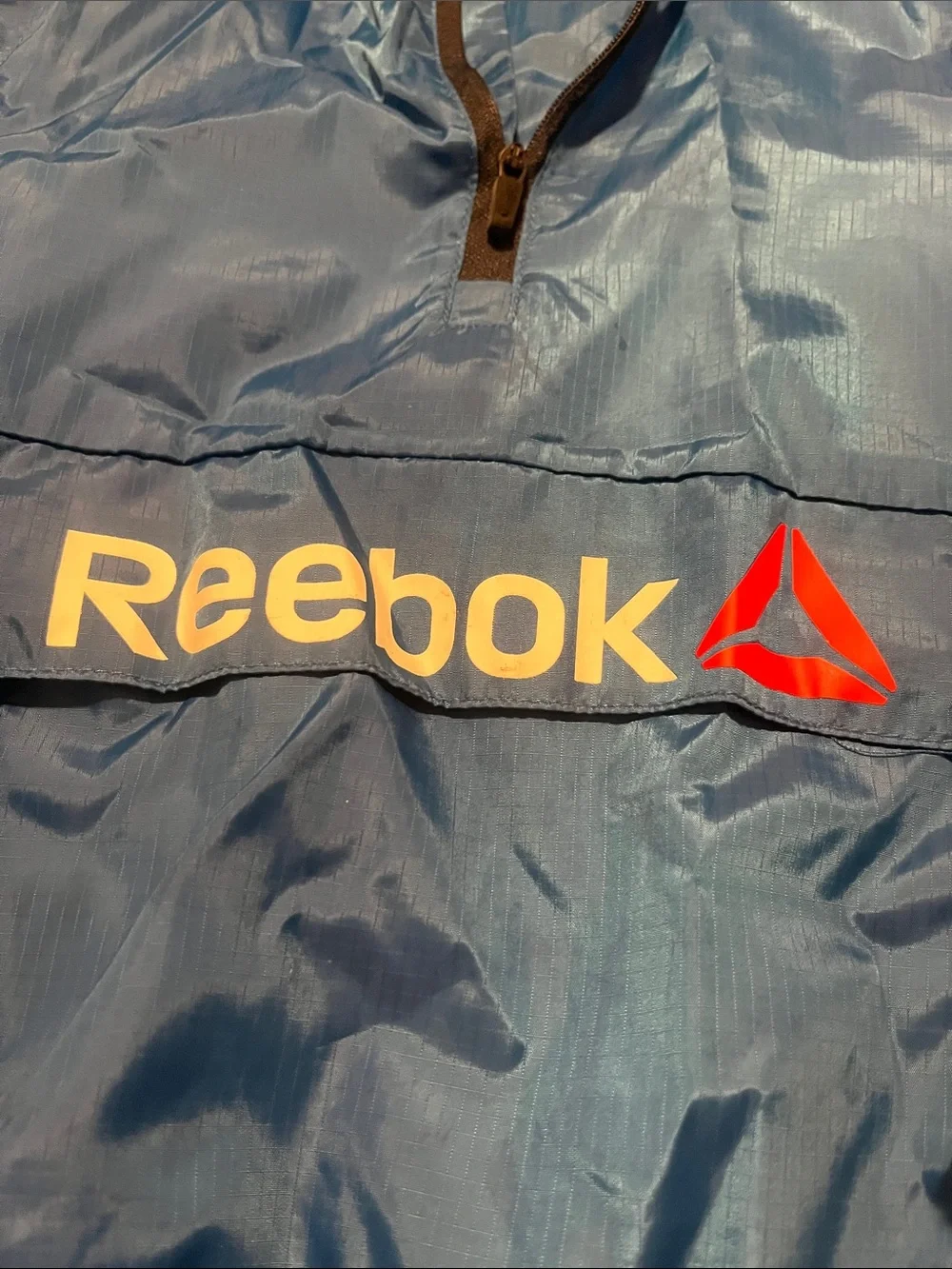 Reebok Blue Pullover Windbreaker with Red Logo